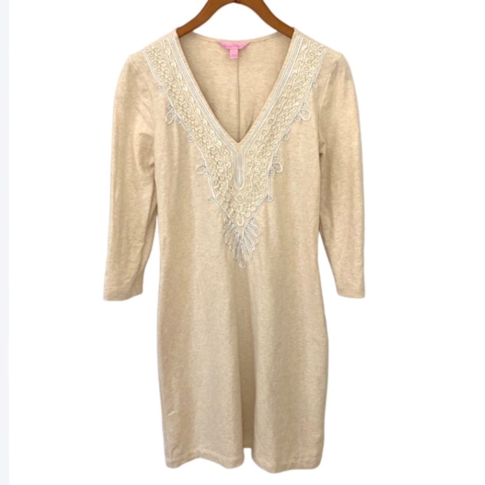 Lilly Pulitzer Clarkson Dress in Heathered Camel Sz M - Picture 16 of 16